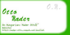 otto mader business card